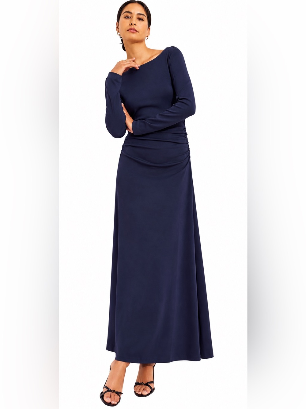 Anthropologie Long-Sleeve Cowl-
Back Maxi Dress XL fall winter wedding evening